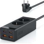 Tessan 6 In 1 Power Strip 2xSchuko 2xUsb 2xTYPE-C 30W With Cable 2M Black - (TS-FS01DE00)