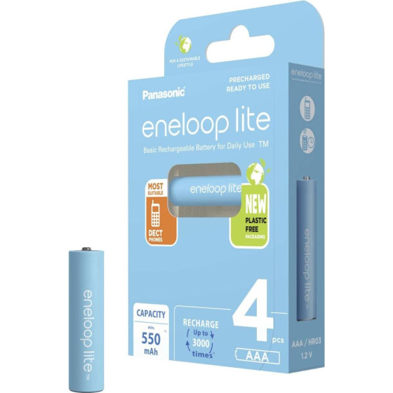 Panasonic Eneloop Lite ����������������� ��������� Aaa Ni-Mh 550mAh 1.2V 4��� - (8214261)