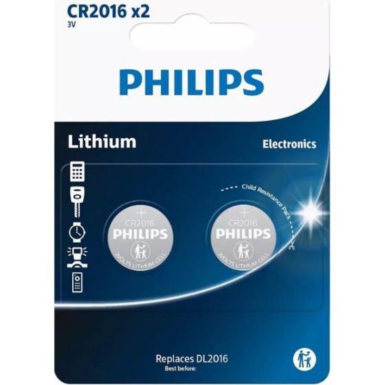 Philips �������� ������ Blister 2���. 3V - (CR2016P2/01GRS)