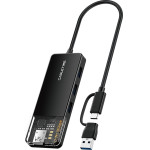 Cabletime Usb Hub 4x �����, 10Gbps, USB/USB-C �������, ����� - (CT-HUBT5-PB)