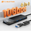 Cabletime Usb Hub 4x �����, 10Gbps, USB/USB-C �������, ����� - (CT-HUBT5-PB)