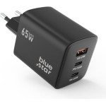 Blue Star Travel Charger Gan Pd QC4.0 65W 2 X Type C / 1 X Usb Port Black - (VT-43)