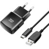 Blue Star Travel Charger 2A 10W + Data Cable Micro Usb 1.3m Black - (TFK-TC-1100B)