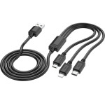 Hoco Data Cable X76 3 In 1 Type C | Lightning | Micro Usb 1m 2� Black - (HOCOX76B)