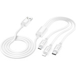 Hoco Data Cable X76 3 In 1 Type C | Lightning | Micro Usb 1m 2� White - (HOCOX76W)