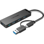 Vention 4-Port Usb 3.0 Hub With Type-C & Usb 3.0 2-in-1 Interface And Power Supply 0.15M Black Abs Type - (CHTBB)