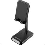 Vention Height Adjustable Desktop Smartphone Stand Black Aluminum Alloy Type - (KCQB0)