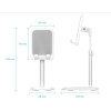 Vention Height Adjustable Desktop Smartphone Stand White Aluminum Alloy Type - (KCQW0)