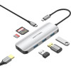 Vention Type-C To HDMI/Usb 3.0*3/SD/TF/Pd 100W Docking Station 0.15M Gray Aluminum Alloy Type - (TOJHB)