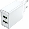 Vention 2-Port Usb (A+A) Wall Charger (18W/18W) Eu White - (FBAW0-EU)