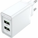 Vention 2-Port Usb (A+A) Wall Charger (18W/18W) Eu White - (FBAW0-EU)