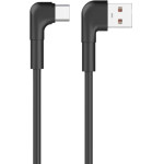 Maxlife Usb To Type C Angle Data Cable 1m 3A Black - (MLTYPECA)