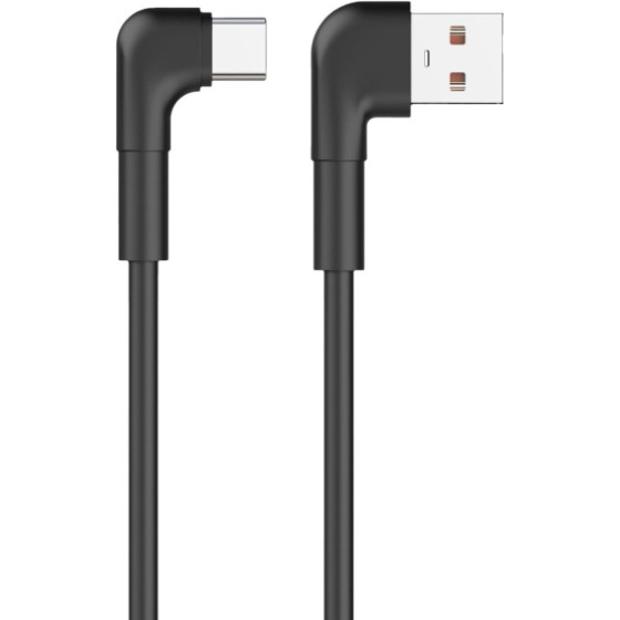 Maxlife Usb To Type C Angle Data Cable 1m 3A Black - (MLTYPECA)