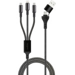 Maxlife Usb | Type C To 2X Type C | Lightning Data Cable 1m 66W Black - (MAXLIFEALLIN1)