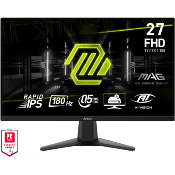 MSI Monitor Gaming Flat Ips FHD, 27'', 16:9, 250CD/M2, 1000:1, 0,5MS, 180Hz, 1920x1080, 2xHDMI/ 1xDP/ Hp OUT, BLACK, 3YW - (Mag 275F)