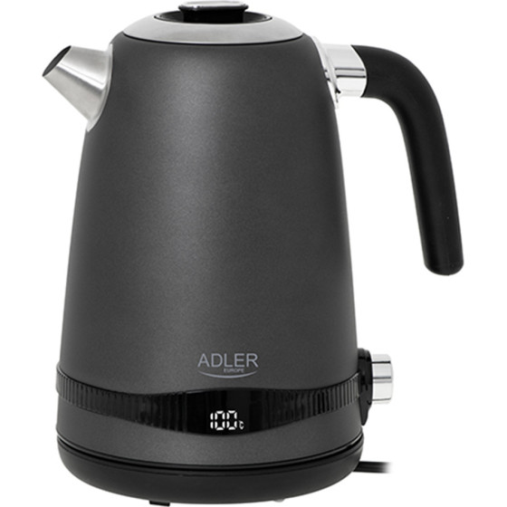 Adler 1,7L Steel Electric Kettle With Lcd And Temperature Control Grey - (AD1295G)