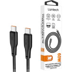 Lamtech Charge And Data Cable TYPE-C To TYPE-C 60W 1M Black - (LAM114406)