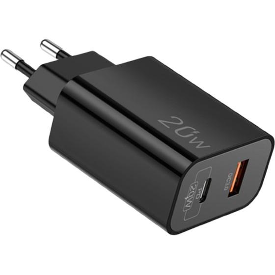 Lamtech Charger Usb QC3.0/TYPE-C 20W Black - (LAM114420)