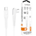 Lamtech TYPE-C To TYPE-C 60W Data & Charge Cable White - (LAM114307)