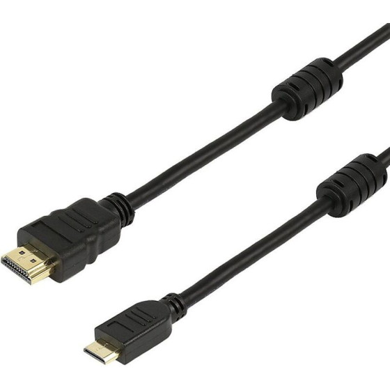 POWERTECH ������� mini HDMI �� HDMI �� Ethernet, 5m, ����� - (CAB-H013)