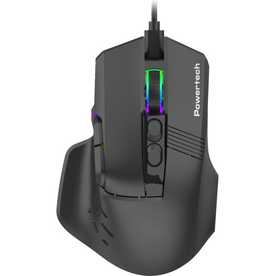 POWERTECH ��������� gaming ������� RGB ���, ������, 12000DPI, ����� - (PT-1274)