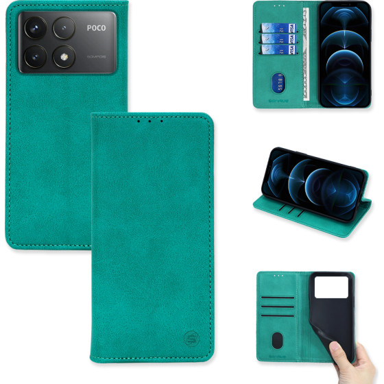 Sonique ���� ��������� Vintage Magnet Wallet Xiaomi Poco F6 Pro 5G �������