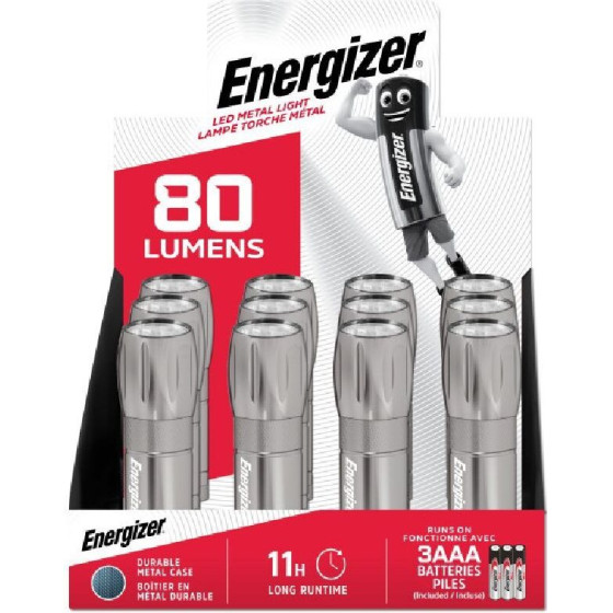Energizer Metal Led Pocket Flashlight 3AAa Included 80lm MLHH32