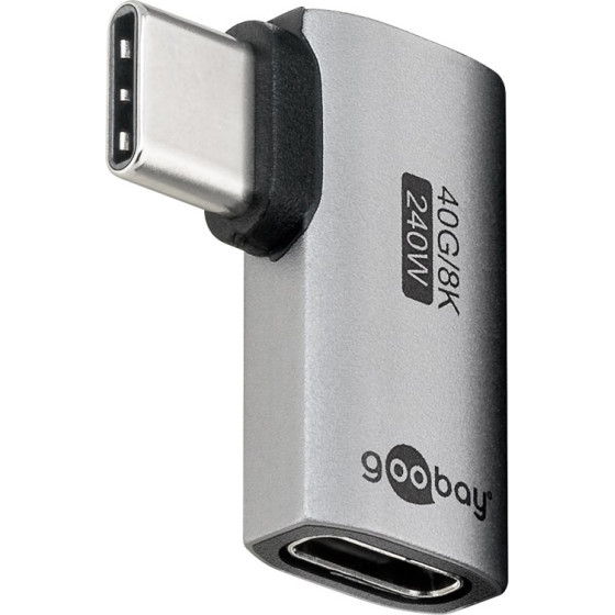 Goobay ���������� USB-C �������� 90�, USB4, 240W, 40Gbps, 8K, ���� - (74441)