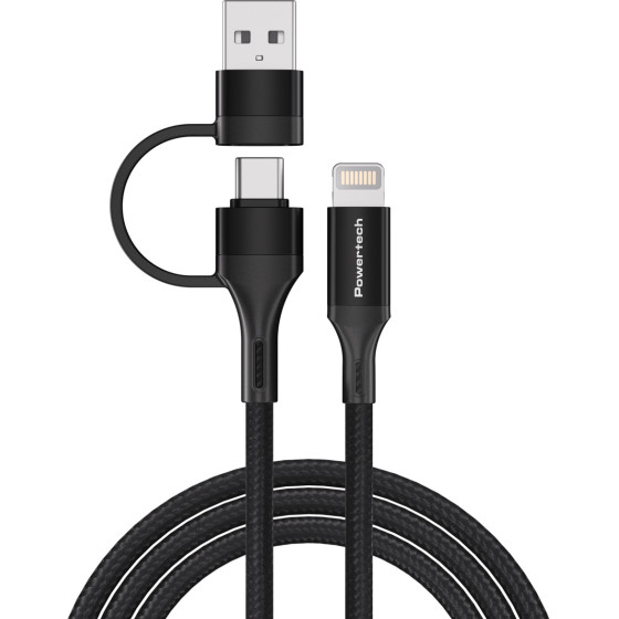 Powertech ������� Usb & USB-C �� Lightning Pd 27W, copper, 1.5m, ����� - (PTR-0159)
