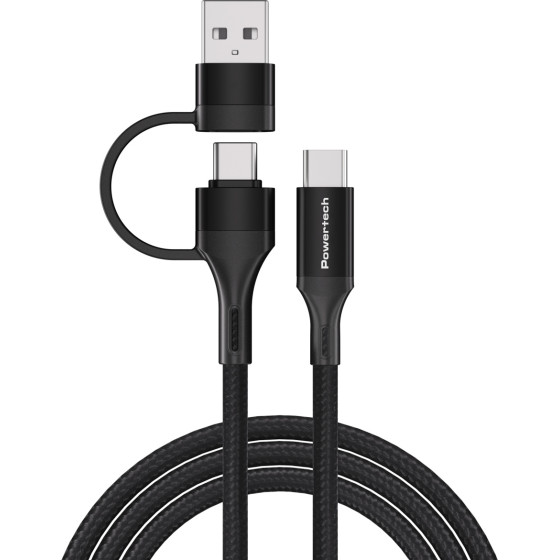 Powertech ������� Usb & USB-C �� USB-C Pd 60W, copper, 1.5m, ����� - (PTR-0158)