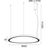 Aca �������� �/� Led 44W Cct 4670LM Harmony ����� ��������� IP20 D60XH120CM - (BR97LEDP60BKCCT)