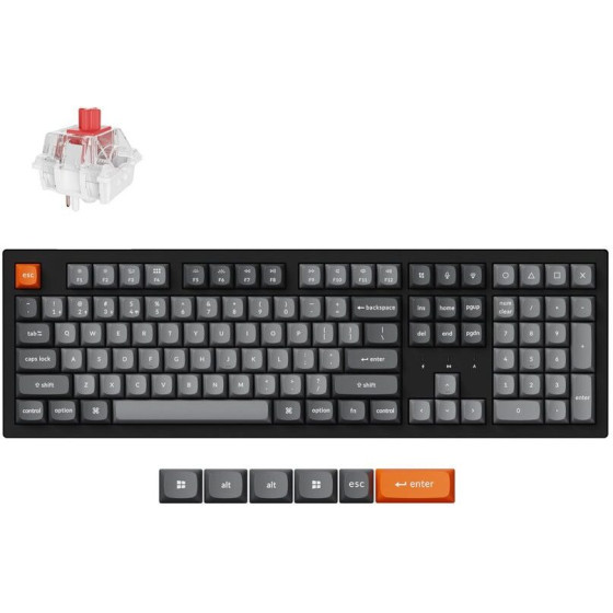 Keychron K10 Max Qmk Wireless Mechanical Keyboard Red Switch Rgb 100% Us Layout - (K10M-H1)