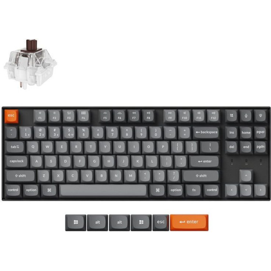 Keychron K8 Max Qmk Wireless Mechanical Keyboard Brown Switch Rgb 80% Us Layout - (K8M-B3)