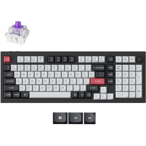 Keychron Q5 He Qmk Wireless Custom Hall Effect Keyboard Purple Switch 96% Us Layout - (Q5H-M1)