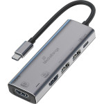 MediaRange Usb Type-C 5 in-1 Multiport Adapter With 2xHdmi Out Silver - (MRCS511)