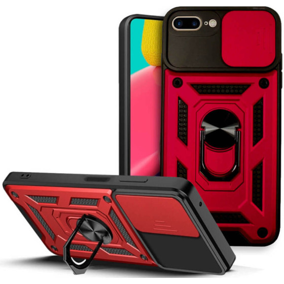 Bodycell Armor Slide Cover Case iPhone 7/8 Plus Red - (BA-00190)