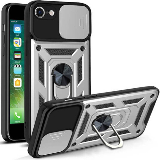 Bodycell Armor Slide Cover Case iPhone 7/8/SE 2020, 2022 Silver - (BA-00229)