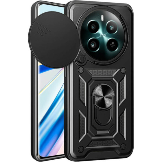 Bodycell Armor Slide Cover Case Realme 12 4G/12 Plus 5G Black - (BA-00419)