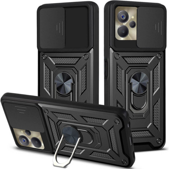 Bodycell Armor Slide Cover Case Realme 9i 5G/10 5G Black - (BA-00376)