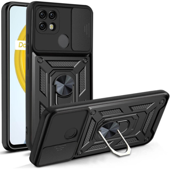 Bodycell Armor Slide Cover Case Realme C21 Black - (BA-00167)