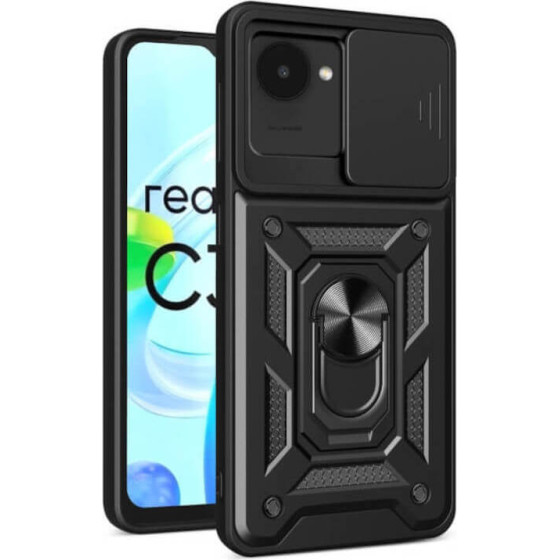 Bodycell Armor Slide Cover Case Realme C30 Black - (BA-00213)