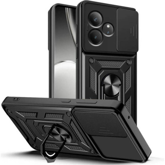 Bodycell Armor Slide Cover Case Realme GT 6 5G/GT 6T 5G Black - (BA-00434)
