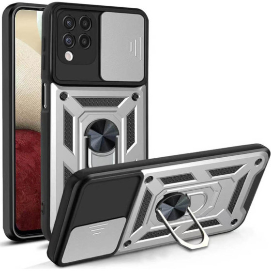 Bodycell Armor Slide Cover Case Samsung A12 Silver - (BA-00153)