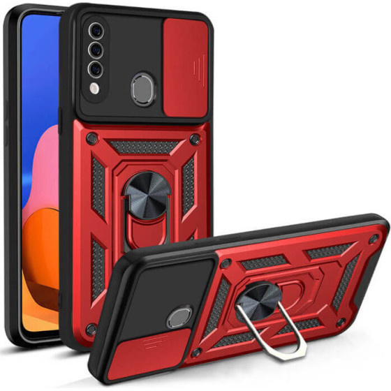 Bodycell Armor Slide Cover Case Samsung A20s Red - (BA-00155)