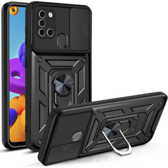 Bodycell Armor Slide Cover Case Samsung A21s Black - (BA-00157)