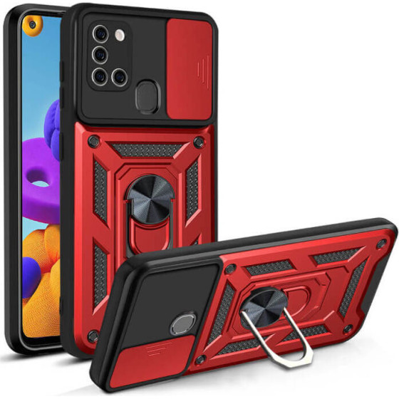 Bodycell Armor Slide Cover Case Samsung A21s Red - (BA-00158)