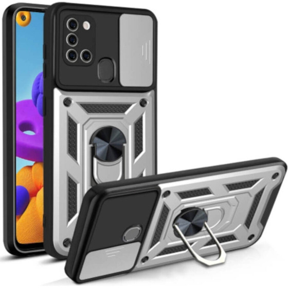 Bodycell Armor Slide Cover Case Samsung A21s Silver - (BA-00159)