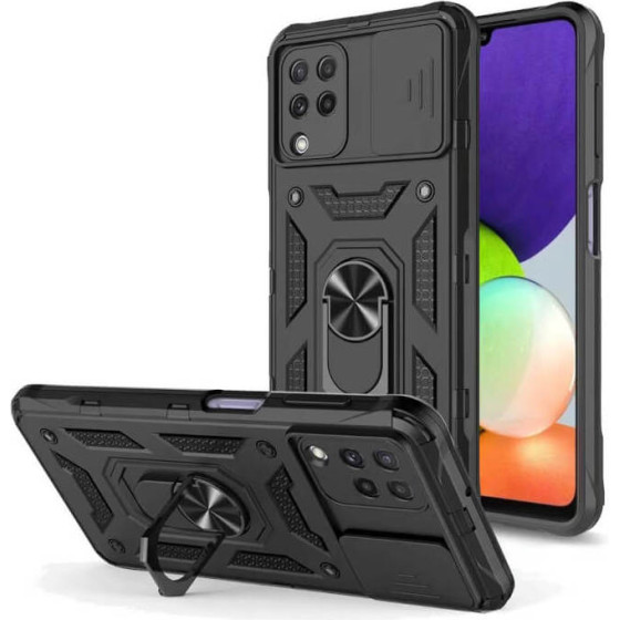 Bodycell Armor Slide Cover Case Samsung A22 4G Black - (BA-00034)