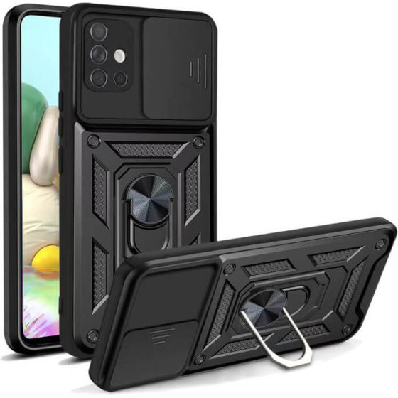 Bodycell Armor Slide Cover Case Samsung A71 4G Black - (BA-00058)