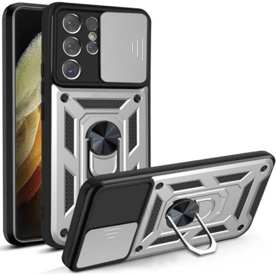 Bodycell Armor Slide Cover Case Samsung S21 Ultra Silver - (BA-00078)